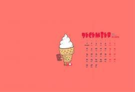 2014年12月日历简单可爱的卡通图案高清图片个性桌面壁纸下载