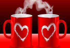 精选创意设计可爱甜蜜情侣杯子高清桌面壁纸图片素材下载