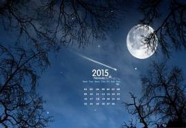 2015年2月日历壁纸星空美好夜空唯美意境风景桌面图片下载