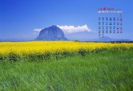 2015年3月日历桌面壁纸清新护眼的蓝天草地美丽风景护眼图片下载1