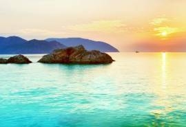 精选海上的落日晚霞唯美意境风景图片电脑桌面壁纸下载