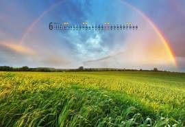 2015年6月日历壁纸精选天边挂着一道彩虹的美丽风景图片