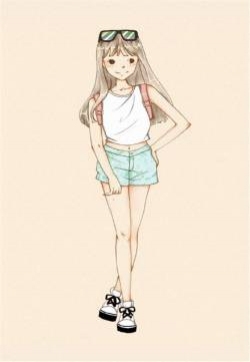 可爱女生日常搭配插画高清手机壁纸下载