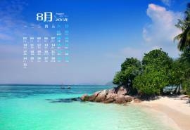 2015年8月日历精选美丽的海边风景桌面壁纸图片下载