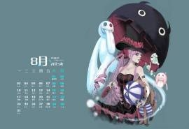 2015年8月日历《海贼王》幽灵公主佩罗娜高清动漫壁纸下载
