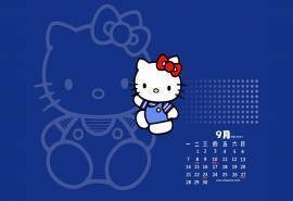 2015年9月日历hellokitty凯蒂猫桌面壁纸下载