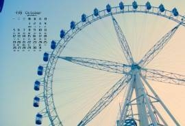 2015年10月日历唯美摩天轮高清桌面壁纸下载4