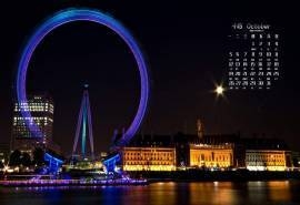 2015年10月日历摩天轮唯美夜景桌面壁纸下载7