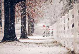 2015年12月日历唯美雪景桌面壁纸下载5
