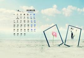 2015年12月日历壁纸海边浪漫情侣唯美婚纱照