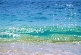 2016年1月日历海边风景桌面壁纸