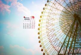 2016年1月日历唯美摩天轮桌面壁纸下载1