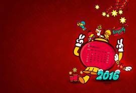 2016年全年月历鸭嘴兽男孩主题月历壁纸下载