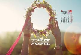 2016年1月日历精选天蝎座桌面壁纸下载