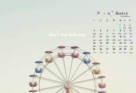 2016年1月日历幸福摩天轮桌面壁纸