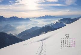 2016年2月日历雪景桌面壁纸