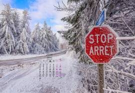 2016年2月日历雪景桌面壁纸唯美小清新1