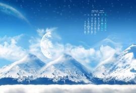 2016年3月日历唯美雪景桌面壁纸图片下载