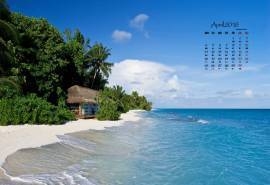 2016年4月日历热带海洋美丽风景桌面壁纸