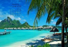 2016年4月日历旅游城市海边风景桌面壁纸