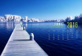 2016年6月日历蓝色天空美丽风景图片电脑壁纸下载