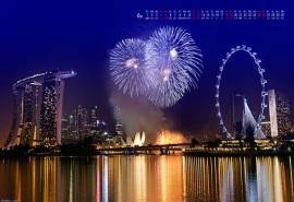 2016年6月日历世界各地摩天轮城市景观壁纸