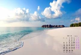 2016年6月日历唯美海边风景桌面壁纸