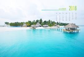 2016年6月日历自然海边风景桌面壁纸下载
