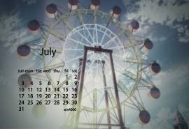 2016年7月日历摩天轮高清唯美电脑桌面壁纸下载