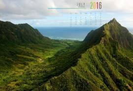2016年7月日历山川景观唯美电脑桌面壁纸下载
