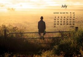 2016年7月日历唯美田园风光桌面壁纸下载