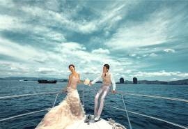 情侣海边唯美婚纱照高清壁纸图片