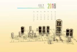 2016年7月日历IuneWind立体视角图片桌面壁纸下载