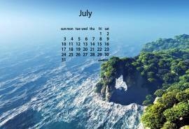 2016年7月日历寂静唯美风光电脑桌面壁纸下载