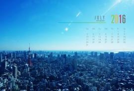 2016年7月日历城市唯美图片电脑桌面壁纸下载