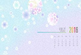 2016年7月日历唯美艺术花纹电脑桌面壁纸下载