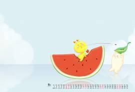 2016年8月日历卡通桌面壁纸