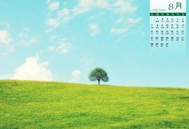 2016年8月日历绿色植物护眼桌面壁纸