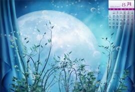 2016年8月日历唯美梦幻花朵桌面壁纸图片