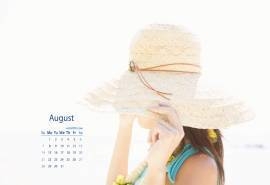 2016年8月日历夏日沙滩电脑桌面壁纸