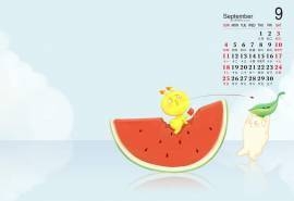 2016年9月日历卡通桌面壁纸