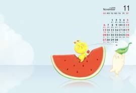 2016年11月日历卡通桌面壁纸