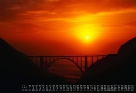 2016年12月日历海边日出日落唯美风景壁纸下载
