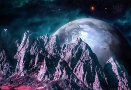 高清创意桌面壁纸星球升起