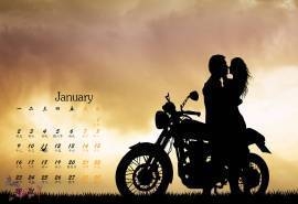 2017年1月浪漫爱情摄影桌面高清日历壁纸
