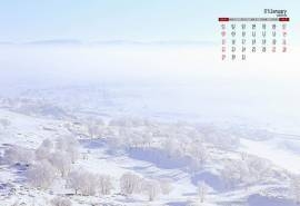 2017年1月唯美冬日雪景日历壁纸