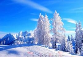 2017年2月冬日雪景日历壁纸