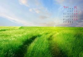 2017年3月绿色护眼唯美意境风景日历壁纸