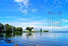 2017年4月风景秀丽的海边风景日历壁纸