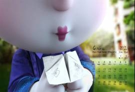 2017年4月卡通动漫人物僵小鱼高清桌面日历壁纸